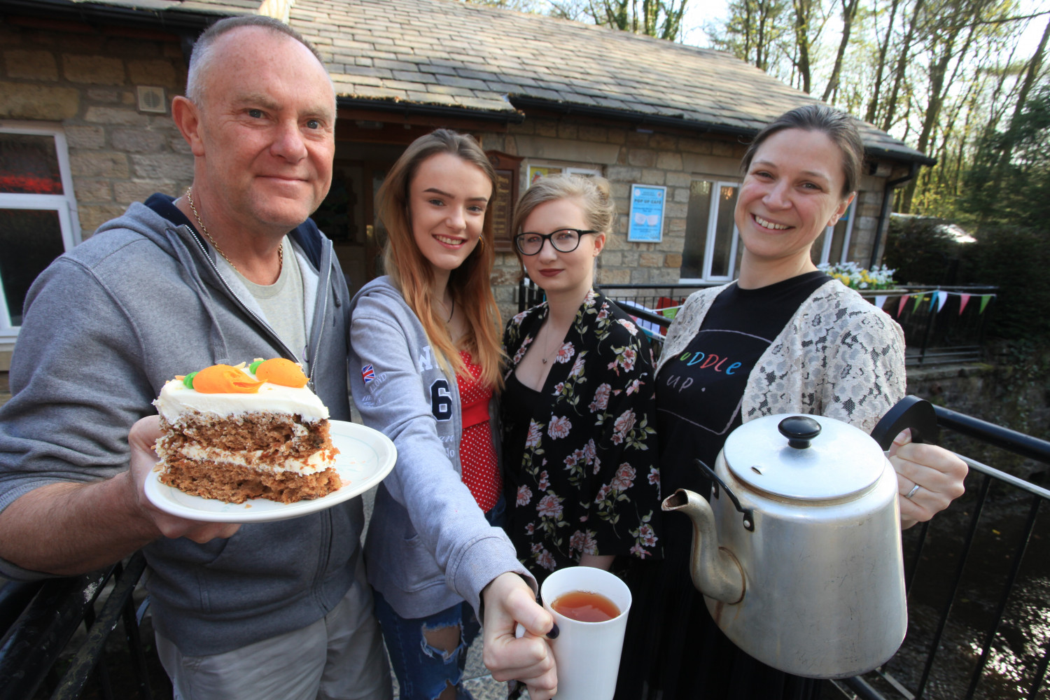 Serving tea at Barrow Bridge