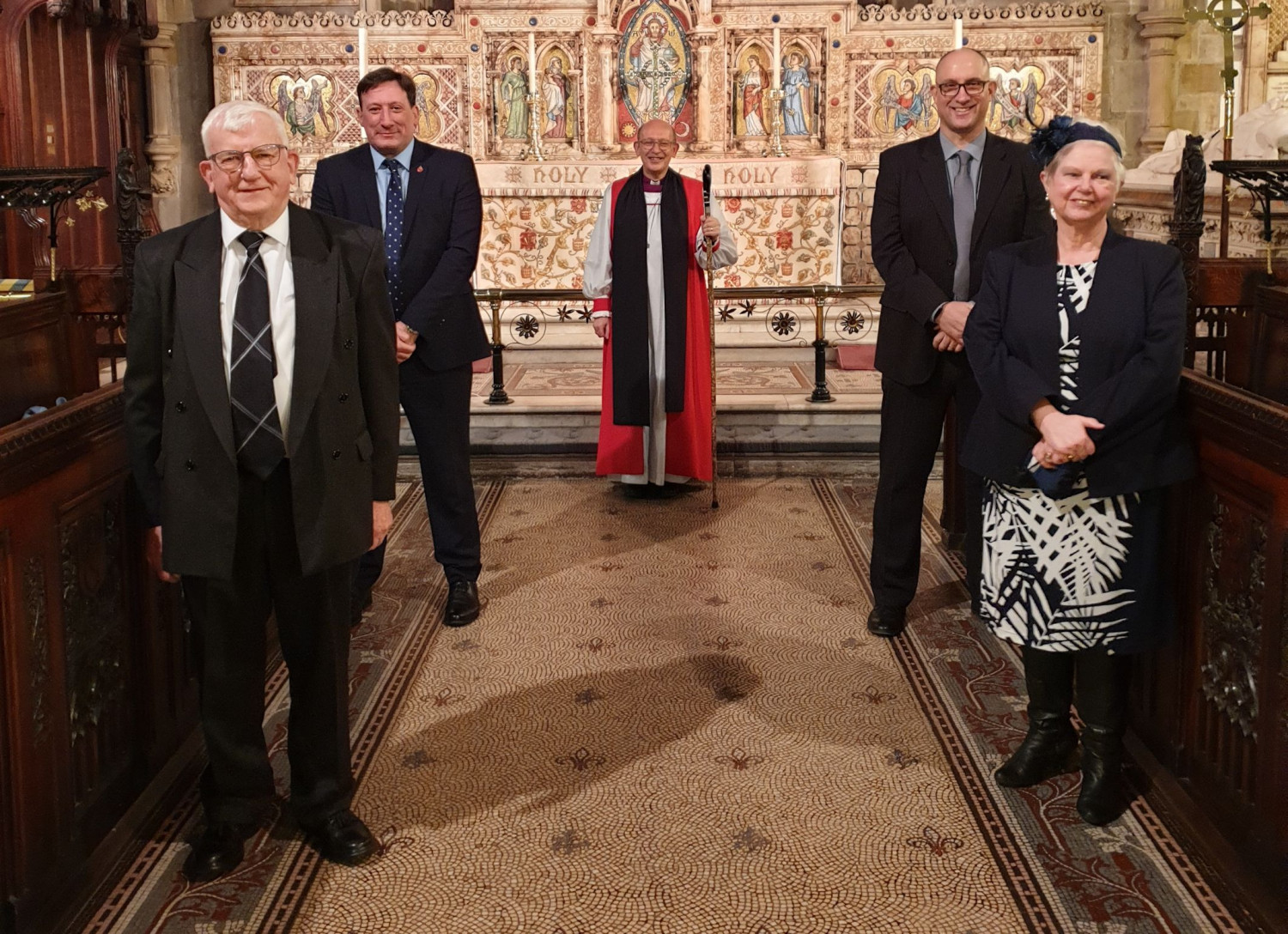 Four new Readers and Bishop Mark Ashcroft
