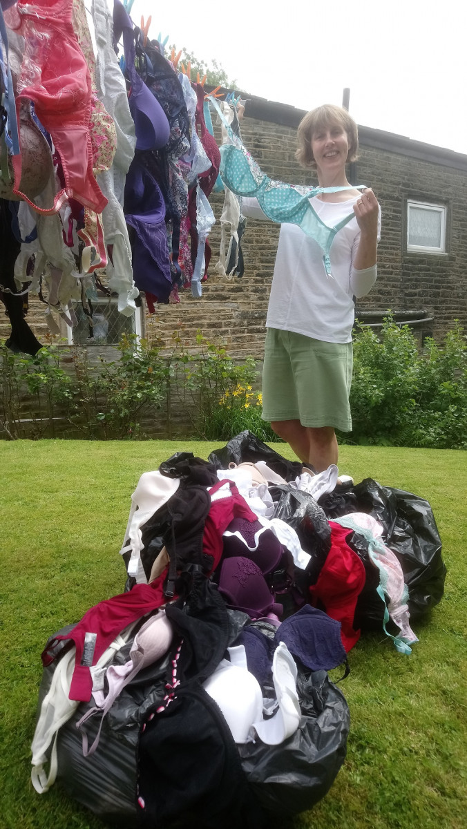 Bras on the washing line: recycling project