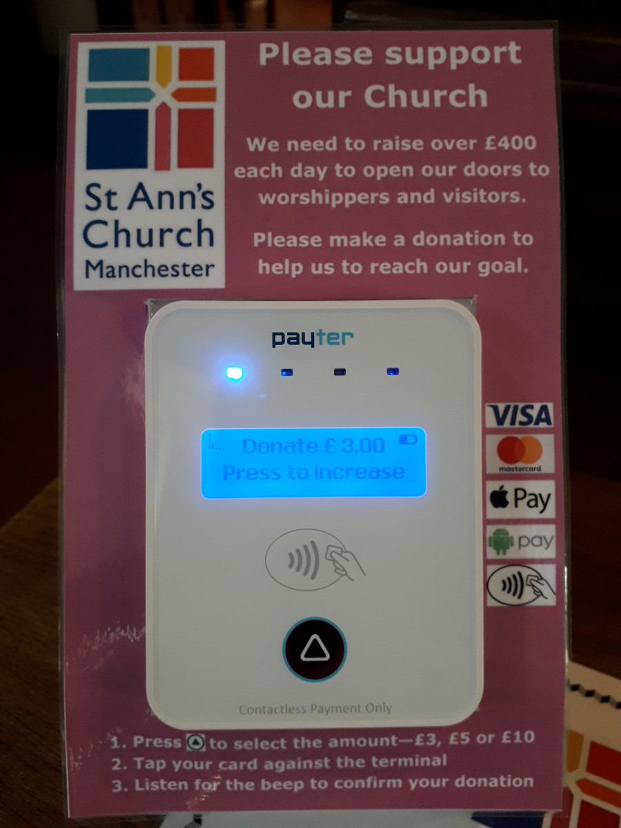 Digital giving device in church