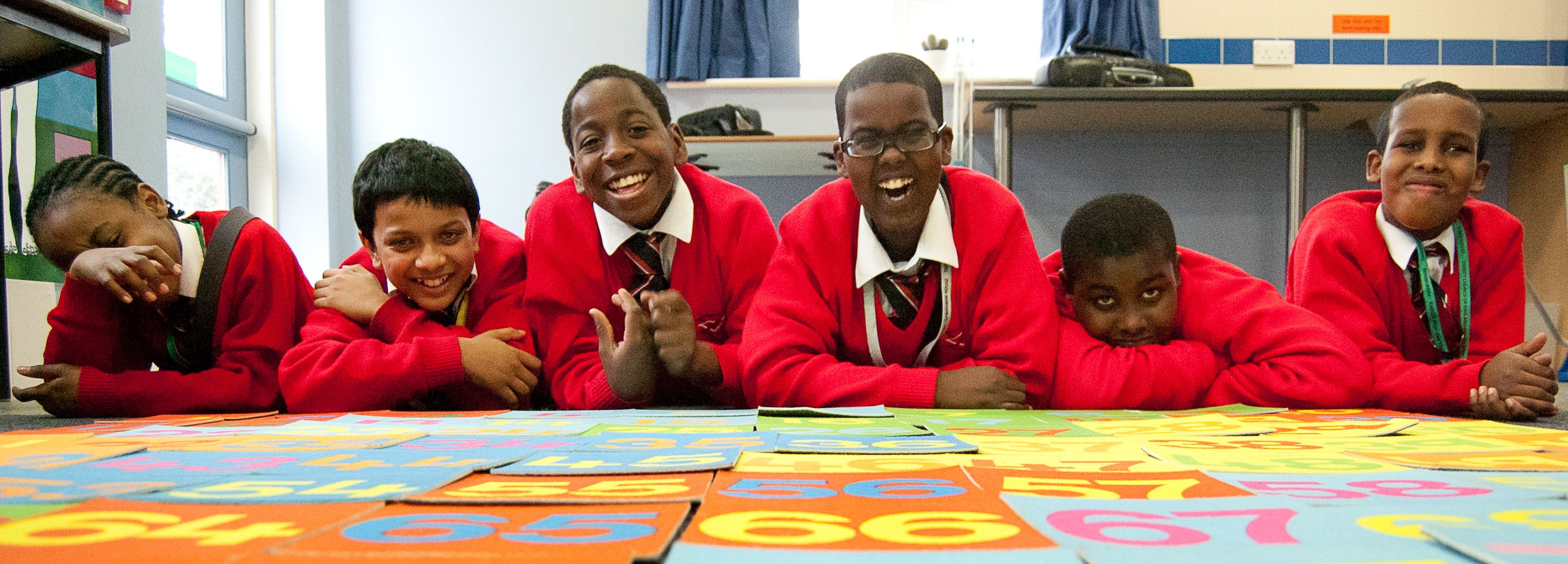 Laughing children at Trinity High School