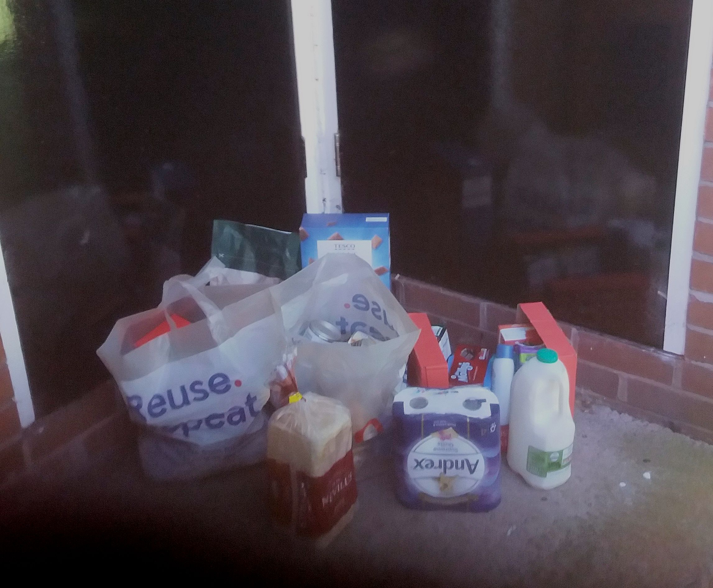 A food parcel left on doorstep