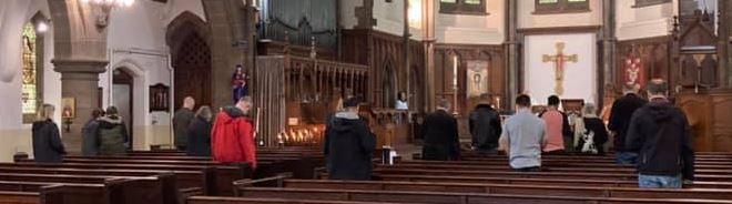 Socially distanced Mass at St Chrysostom's